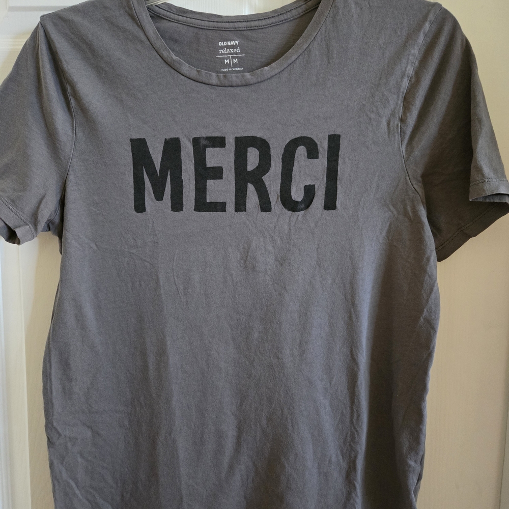 Old Navy Gray Merci T-Shirt
